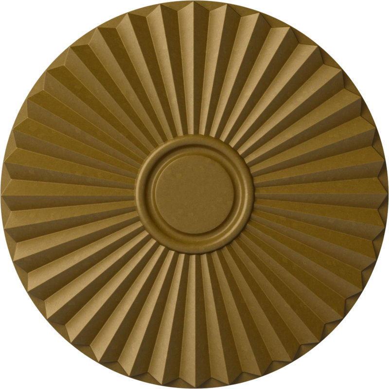 Médaillon de plafond Shakuras de 19 3/4 po x P 1 3/8 po (pour auvents jusqu'à 5 po), Or