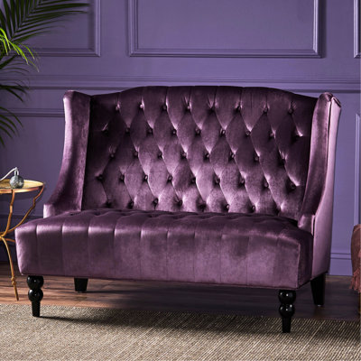 Velours couleur raisin avec oreilles et design élégants, l 50,49 po x P 33,91 po, H 38,56 po capitonné sophistiqué, P 33,91 po, H 38,56 po
