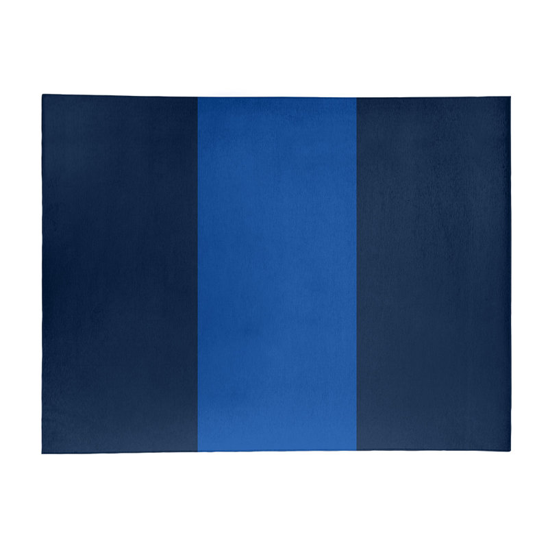 Bleu royal tissé à plat, Rectangle 8 pi x 10 pi