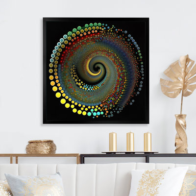 Iridiscdent pointillism spiral sur toile