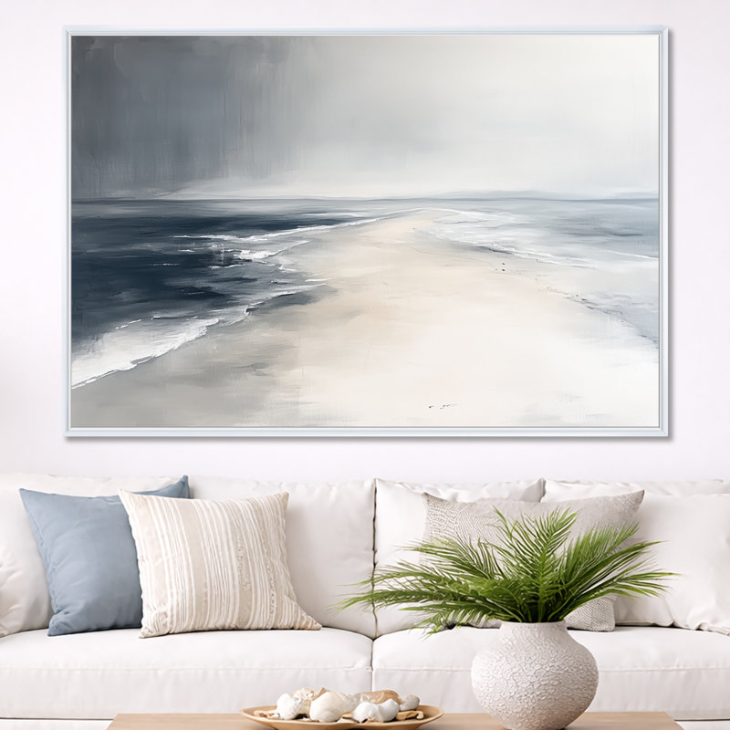 «Calm Sea Decor», toile murale océan, Fred, H 40 po x l 60 po, Cadre flottant blanc