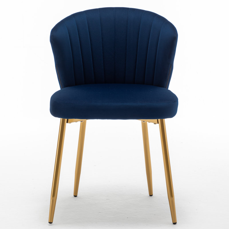 Raffinee Velvet Slipper Chair, Ocean Blue