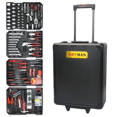 4-Layer Hand Tool Box With Wheels - Compact Organized Storage For Toolsets