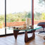 50.9 " Triangle Glass Top Coffee Table with Solid Wood Base and Thickened Glass – Modern Living Room Accent Table-1314028722-1321176943