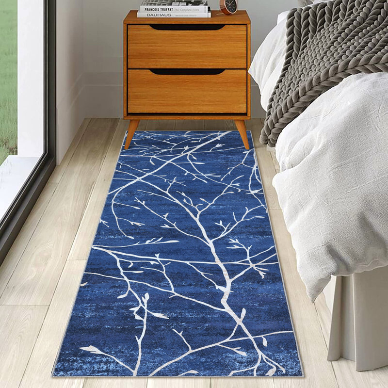 Moire Washable Abstract Indoor Rug, Runner 2' x 6'
