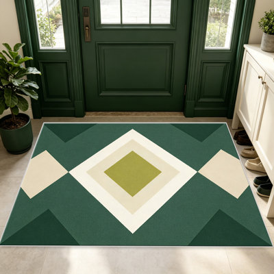 Tapis vert foncé olive superposés pour le salon, doux et confortable, adapté à toutes les saisons, facile à entretenir, tapis de sol intérieur lavable à la machine, sous la ferme pour la chambre à coucher, la salle à manger, le bureau, le balcon, le patio