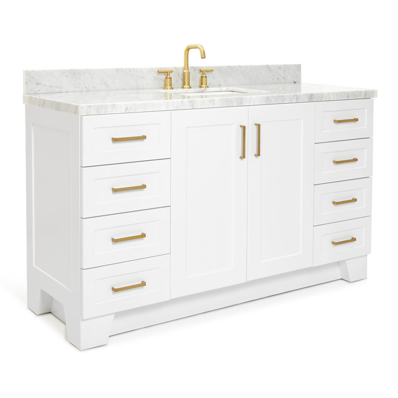 ARIEL TAYLOR 61 IN RECTANGLE SINK VANITY, White, Rectangle