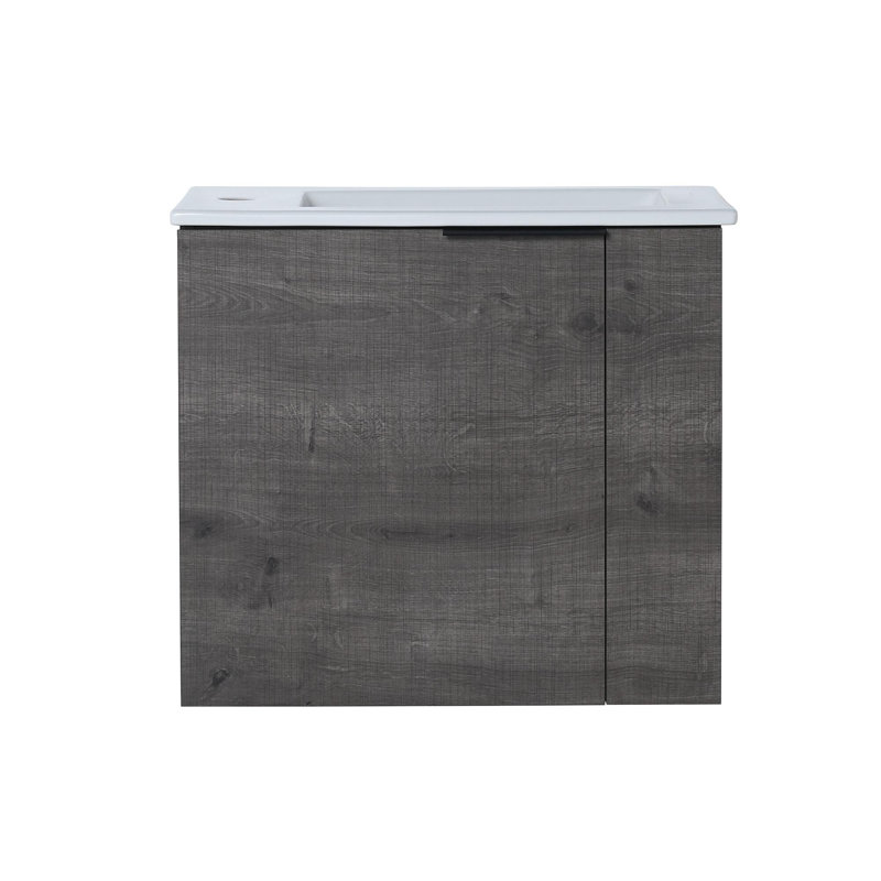 Meuble-lavabo 22 po, Chêne gris carreauté