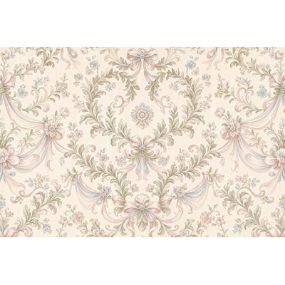 Papier peint damassé floral