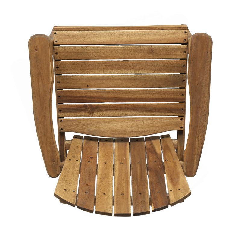 Outdoor Weather Resistant Acacia Wood Adirondack Dining Chairs (Set Of 2), Natural