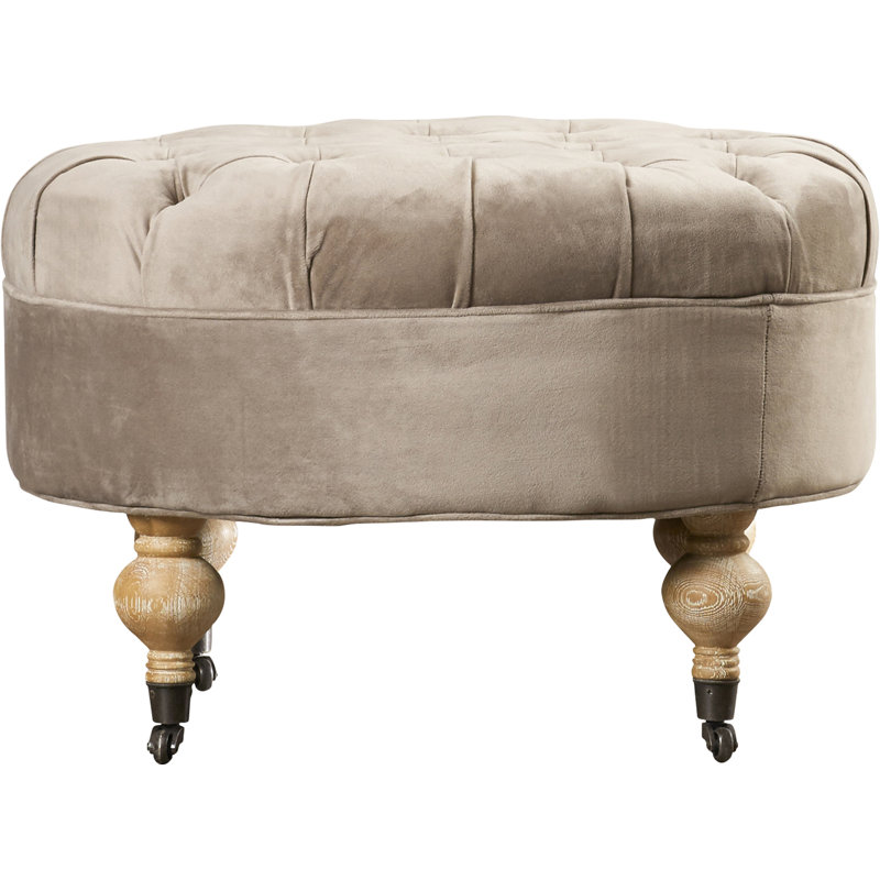 Repose-pieds 27,2 po Ronni, Velours taupe champignon