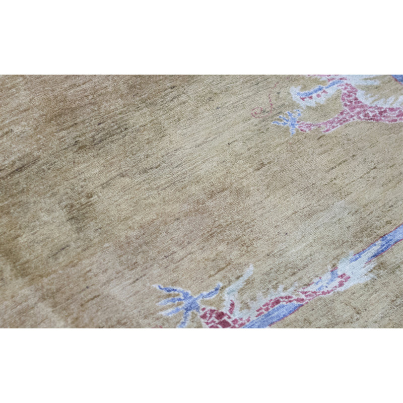 Kotanabad Wool Area Rug in Taupe/Pink/Light Blue