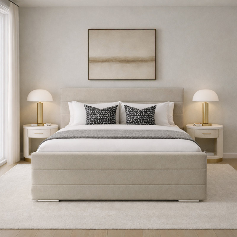 Upholstered Bed, Kingsize (5'), Coffee