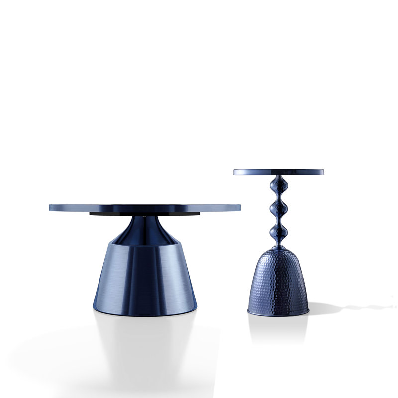 Ensemble de tables basses 2 pièces Cheryll, White/Grey, Blue