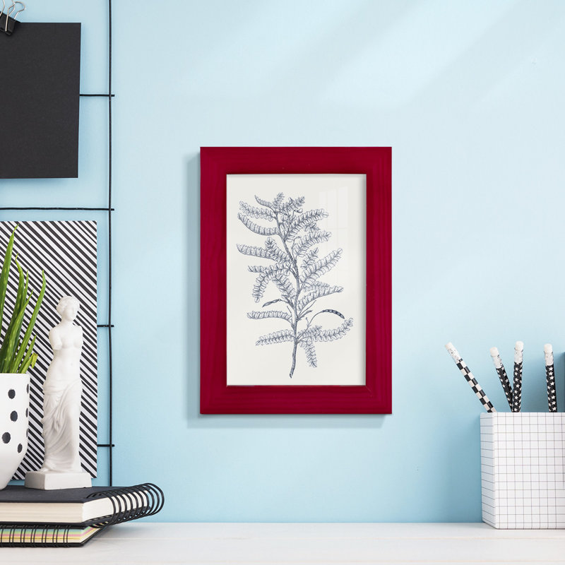 Indigo Botany Study II - impression d'un seul cadre photo, Rouge, H 6 po x l 4 po x P 1 po
