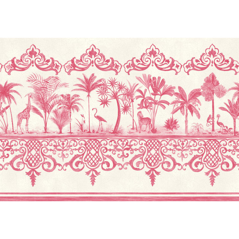 Rou Wallpaper Border, Rose Pink
