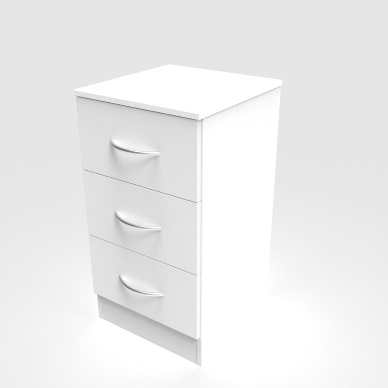 Avon Fully Assembled Avon 3 Drawer Bedside Cabinet White