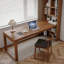 Bureau rectangulaire en bois massif noyer clair-1297244918