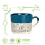 Nicola Spring - Dipped Dash Stoneware Coffee Mugs - 450ml-60545468