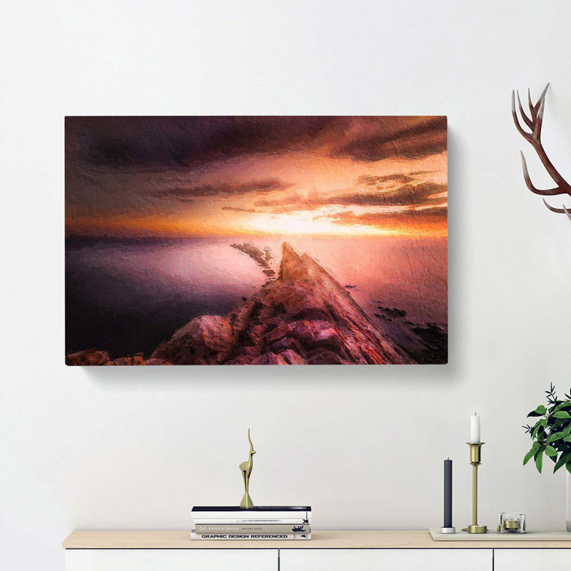 Ocean View from Spain - Wrapped Canvas Painting Print, 40cm H x 60cm W x 3cm D