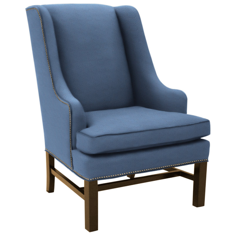 Wingback Chair, Brussels Oyster, Brushy Bayou
