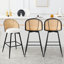 369° Swivel Upholstered Rattan Counter Height Bar Stool-1247460249-1250701479-1217763741