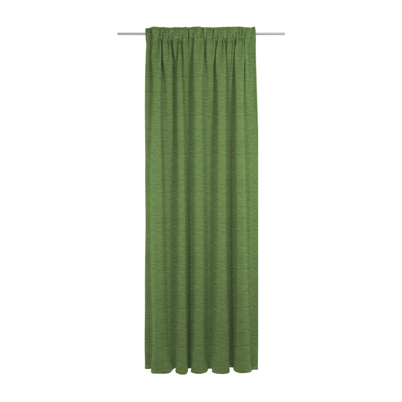 Polyacrylic Opaque Pinch Pleat Curtain Panel, 132cm Width x 315cm Drop, Dark green