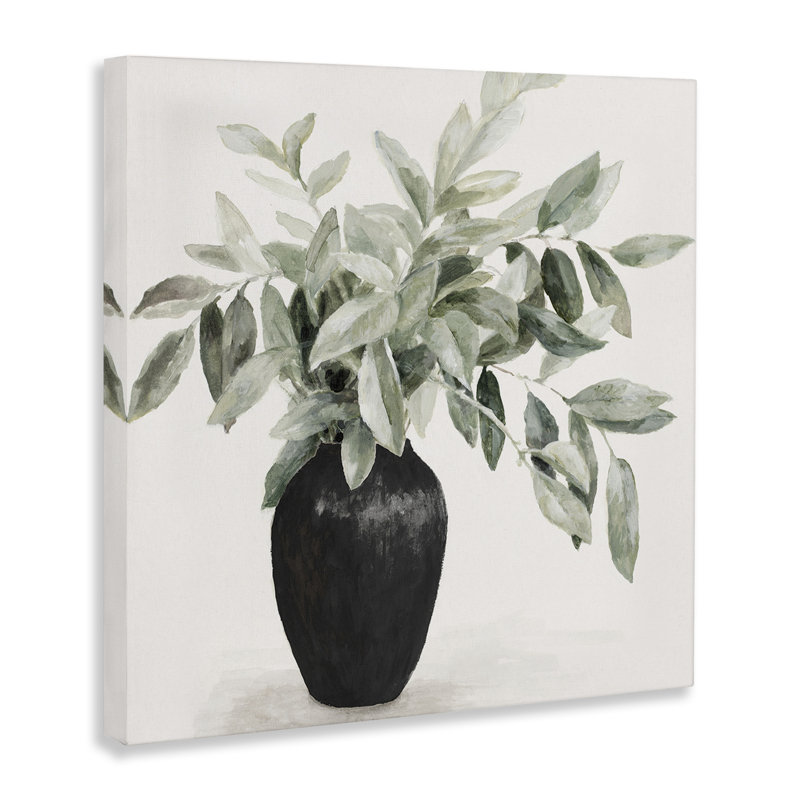 Plante dans un vase noir, art mural par Lanie Loreth, H 30 po x l 30 po