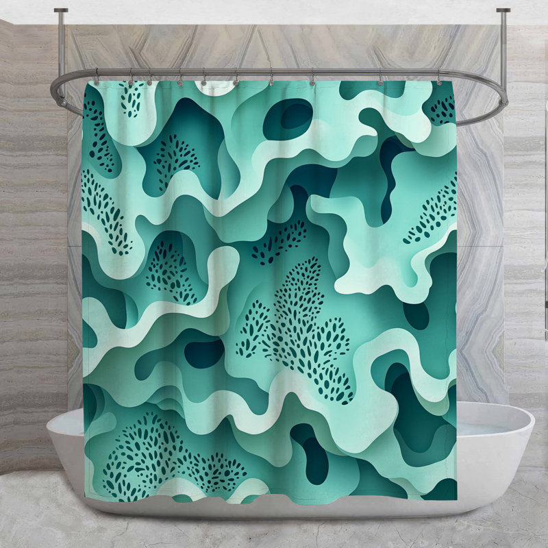 Rideau de douche Ocean Waves - Nature, H 73 po x l 70 po
