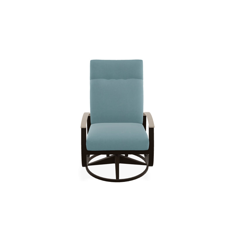 Belle Isle Outdoor Swivel Lounge Chair, Mineral Blue, Desert P60, Textured Kona