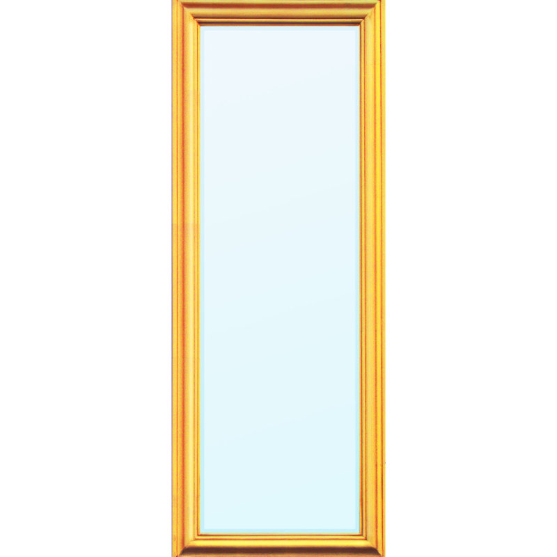 Wood Flat Wall Mirror, Gold