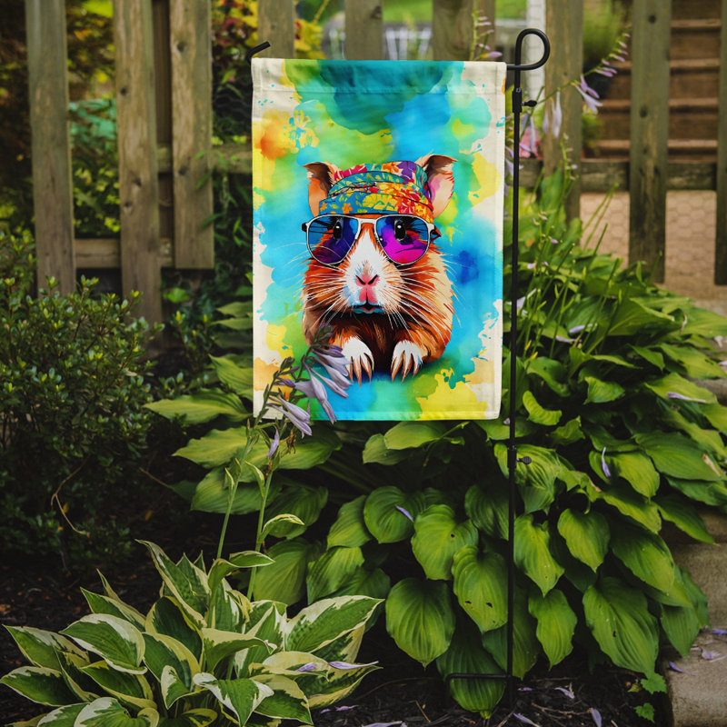 Drapeau de jardin cochon d'Inde hippie