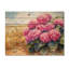 Hortensias dans le champ de céréales I - Art mural en bois d'hortensias - sur bois de pin naturel-1179692519