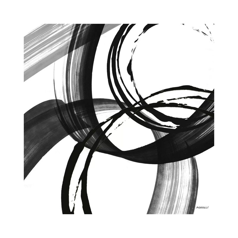 «Black and White Pop II» par Dan Meneely, reproduction d'art sur toile tendue, H 12 po x l 12 po x P 0,75 po