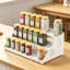 Range-épices extensible pour armoire, tablette à 3 niveaux de hauteur réglable, solution de rangement polyvalente pour la cuisine et le garde-manger, fabrication en métal durable-1373182884