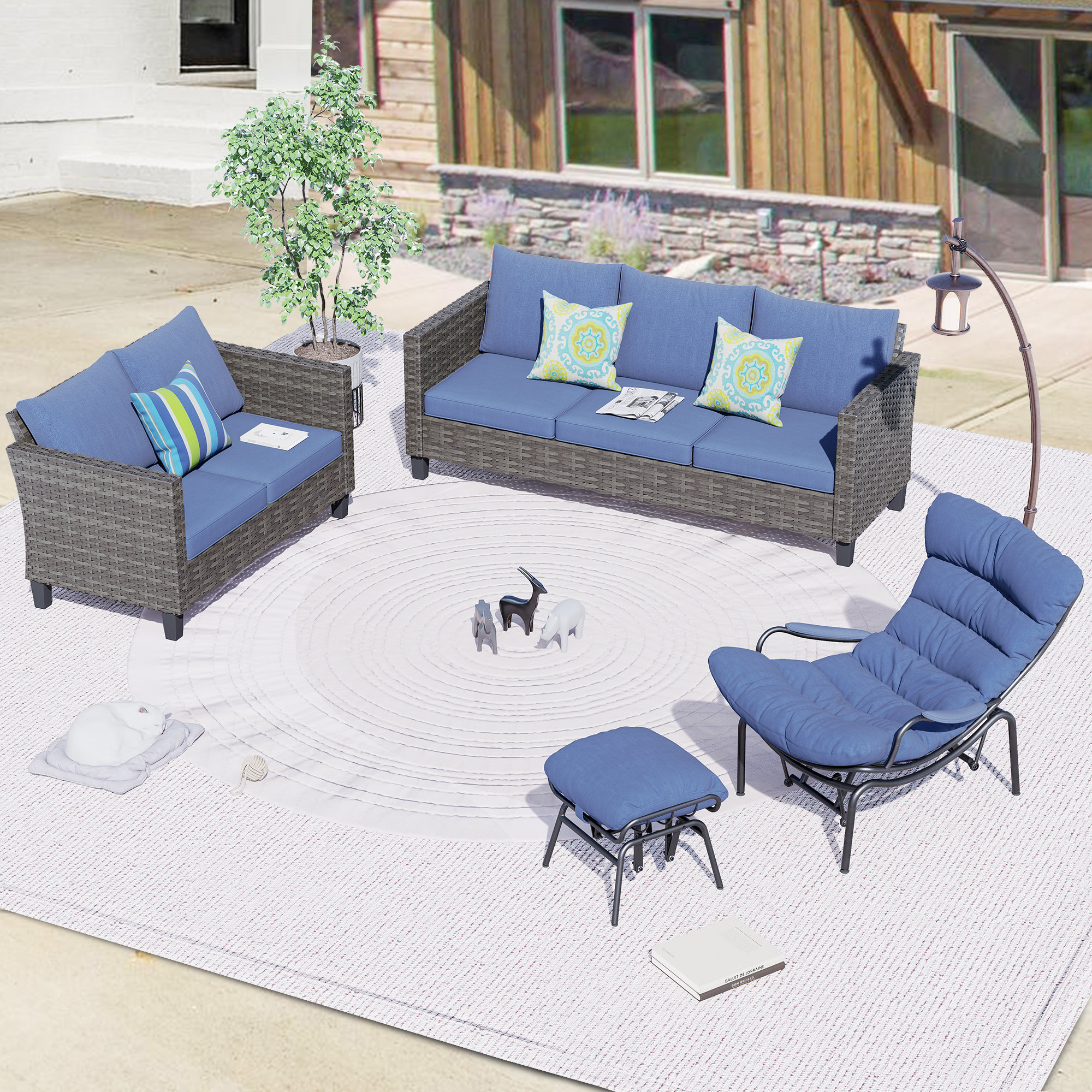 Red Barrel Studio® 6 - Person Outdoor Seating Group with Cushions | Wayfair