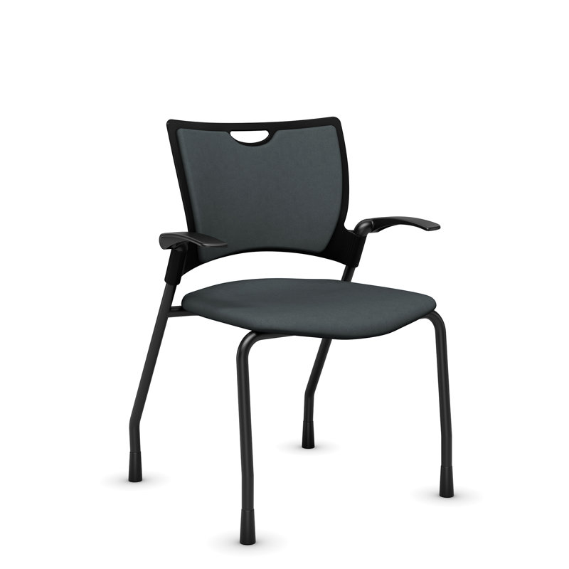 Chaise rembourrée en plastique Bella de 9 à 5 places Bella, Gris, Avec accoudoirs