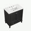 Meuble-lavabo 30 po avec lavabo, armoire multifonctionnelle avec portes et tiroir, bois massif et panneau de fibres à densité moyenne, noir