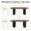 Table basse ovale de 51 po en bois massif avec double socle â€“ Table de centre moderne pour le salon-129241959