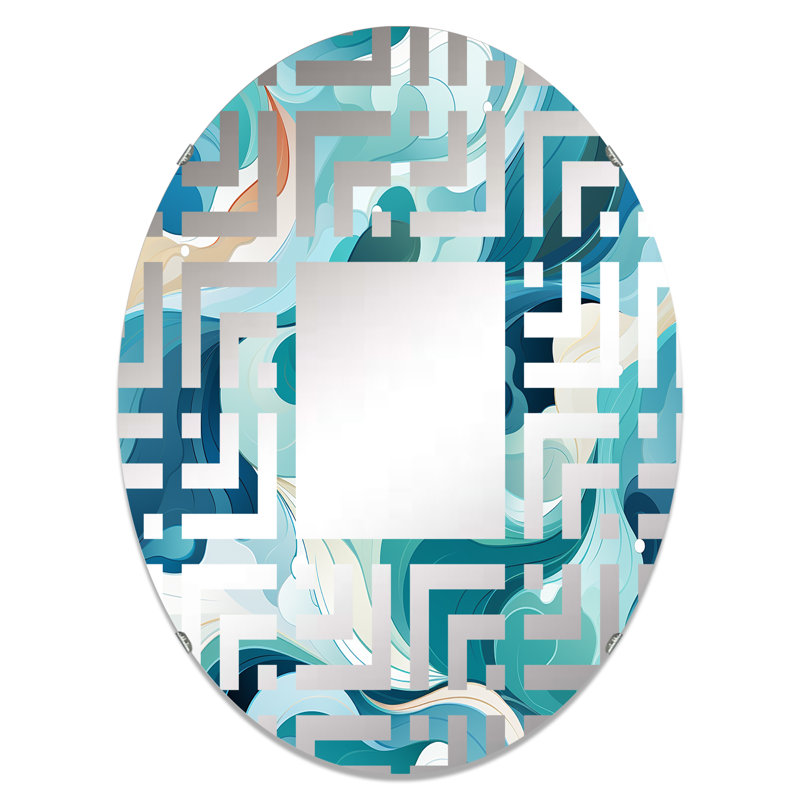 Miroir décoratif ovale bleu Deep Sea Dive, L 20 po x H 30 po