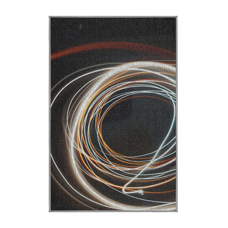 Tapis noir lumières néon, Rectangle 5 pi x 7 pi