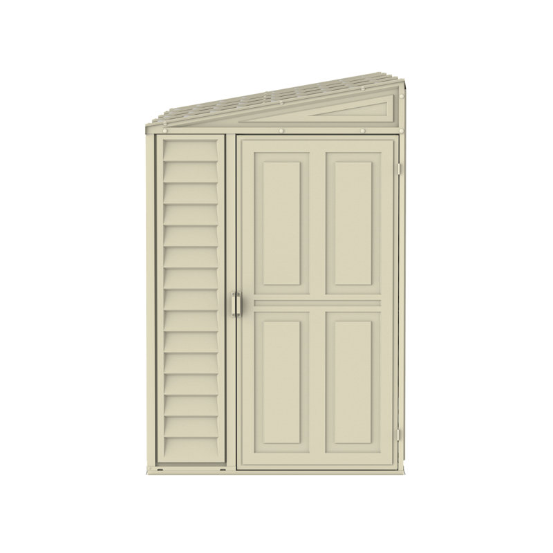 Duramax 4x10 Beige Vinyl Resin Outdoor Storage Shed with Foundation Kit