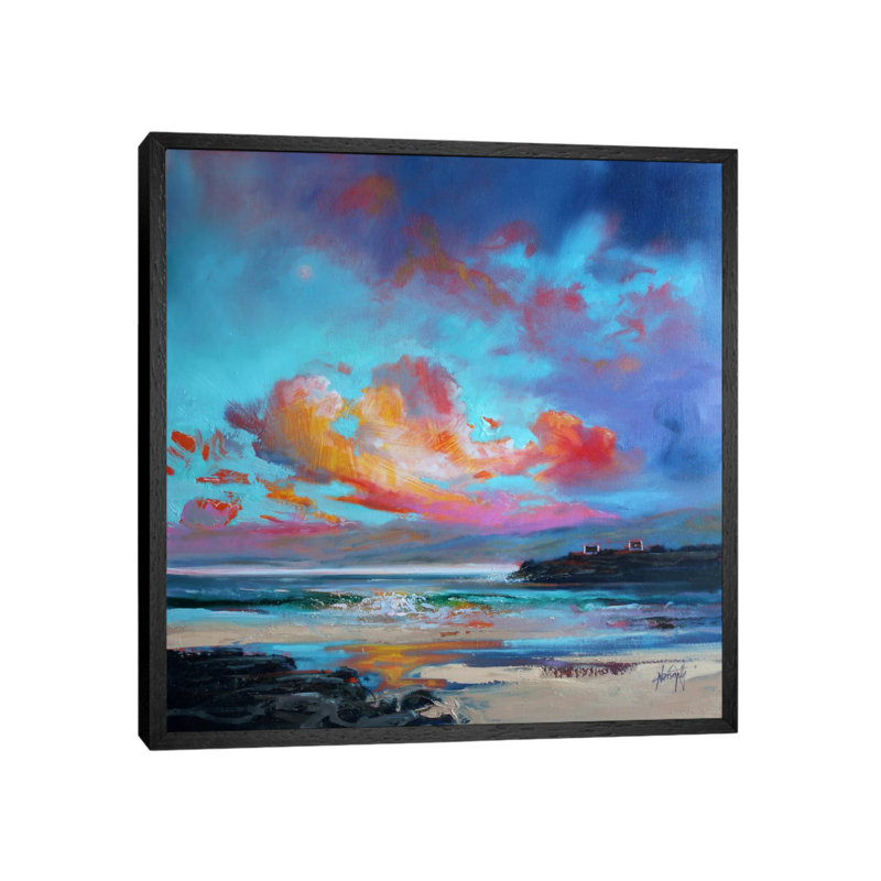 Print on Canvas, 45.72cm H x 45.72cm W x 3.81cm D, Black Floater Framed