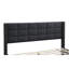 Grand lit de couleur gris anthracite, tissu d'ameublement en lin, structure de lit contemporaine, lin, pieds robustes-177889120