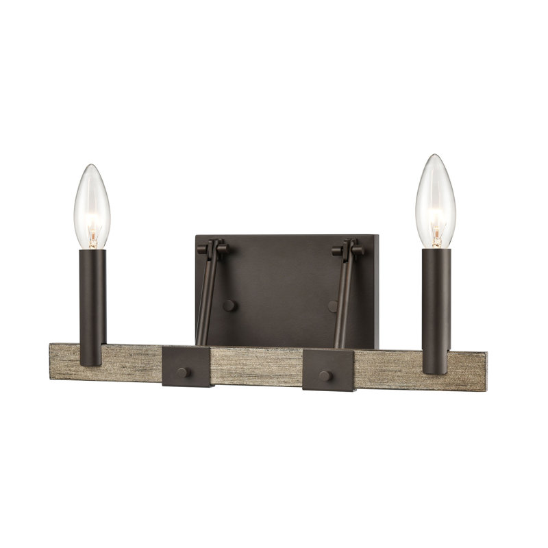 Éclairage pour salle de bain à 2 lumières de 14 po de largeur Transitions - Bronze huilé, 2 Lights, 5" H x 14" W x 4" D