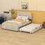 Lit plateforme tapissier double en velours double - Lit gigogne simple inclus-2007270615