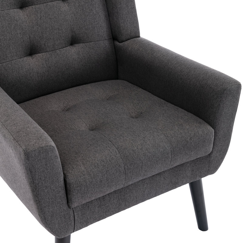 Fauteuil d'appoint Bolanle, Lin gris foncé