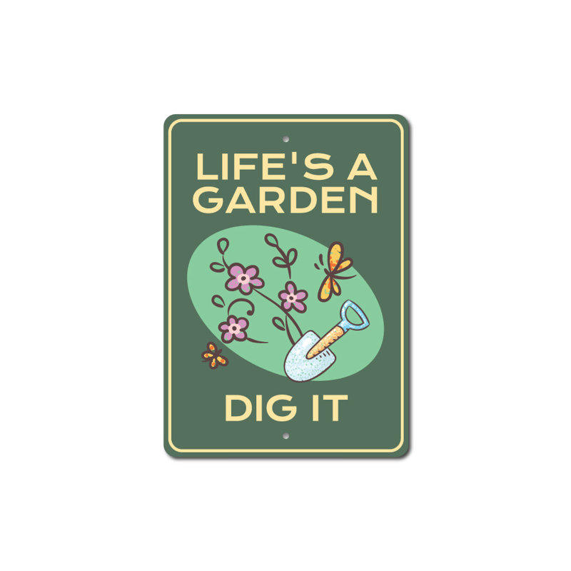 Plaque en aluminium Life's A Garden, H 14 po x l 10 po x P 0,04 po