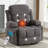 Swinging Recliner Massage Heated Sofa, With USB And 2 Cup Holders In Side Pockets