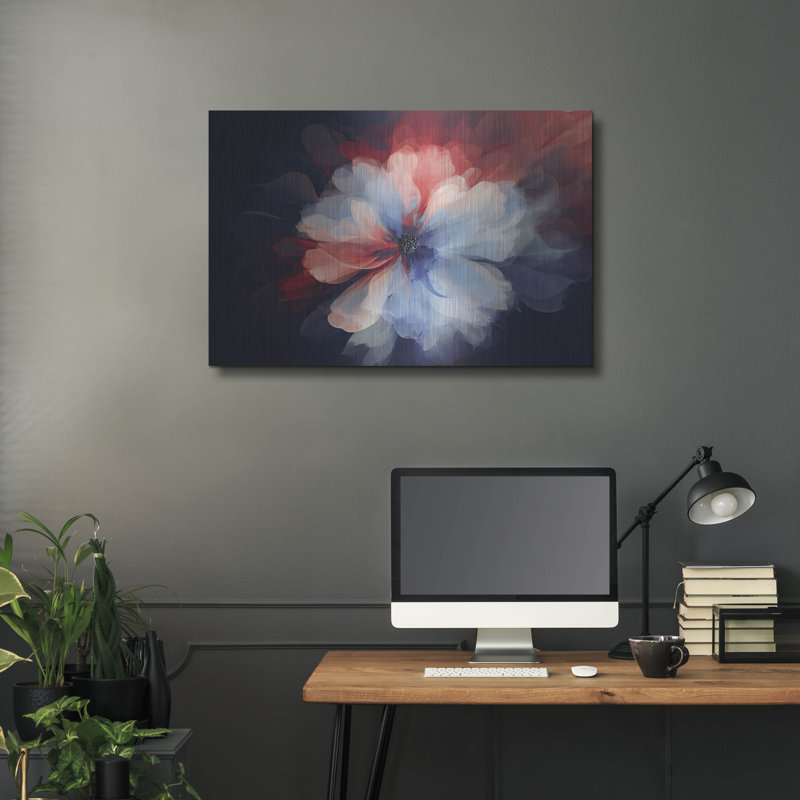 «Fleur psychédélique» par Andreas Magnusson, art mural en métal, H 24 po x l 36 po